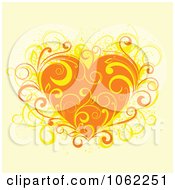 Poster, Art Print Of Orange Floral Heart