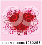Poster, Art Print Of Red Floral Heart