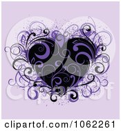 Poster, Art Print Of Purple Floral Heart