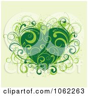 Poster, Art Print Of Green Floral Heart