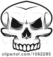 Clipart Black And White Skull Logo 2 Royalty Free Vector Illustration