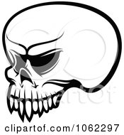 Poster, Art Print Of Black And White Skull Logo 1