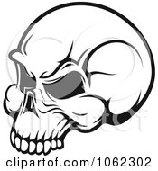 Poster, Art Print Of Black And White Skull Logo 3