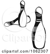 Poster, Art Print Of Bowling Pins In Black And White 1