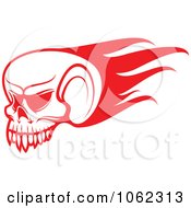 Clipart Red Flaming Skull Logo 3 Royalty Free Vector Illustration