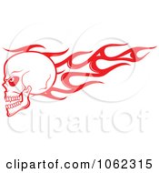 Poster, Art Print Of Red Flaming Skull Logo 1