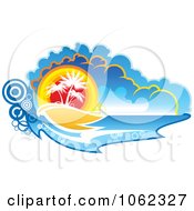 Poster, Art Print Of Palm Tree Island 4 - Royalty Free Vector Clip Art Illustration