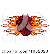 Clipart Horse And Flames Banner Royalty Free Vector Illustration