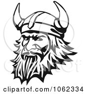 Poster, Art Print Of Viking Man In Black And White