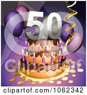 Poster, Art Print Of 3d 50th Birthday Or Anniversary Party Cake