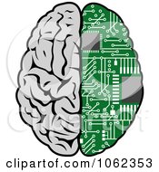 Poster, Art Print Of Half Human Half Circuit Board Brain