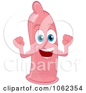 Clipart Happy Pink Condom Royalty Free Vector Illustration
