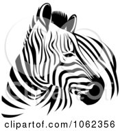 Clipart Zebra In Black And White Royalty Free Vector Illustration by Vector Tradition SM