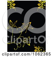 Clipart Black And Yellow Floral Background 2 Royalty Free Vector Clip Art Illustration