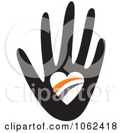 Clipart Heart And Hand Logo Royalty Free Vector Illustration