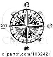 Poster, Art Print Of Compass Rose In Black And White 2