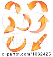 Clipart 3d Orange Arrows Royalty Free Vector Illustration