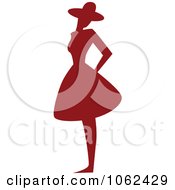 Clipart Red Fashionable Woman Logo Royalty Free Vector Illustration