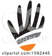 Clipart Black Gray And Orange Hand Logo 2 Royalty Free Vector Illustration