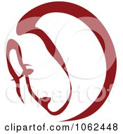 Clipart Red Womans Face Logo Royalty Free Vector Illustration