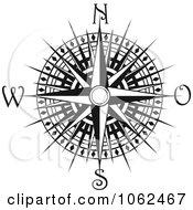Poster, Art Print Of Compass Rose In Black And White 4