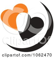 Clipart Two Hearts Logo Royalty Free Vector Illustration