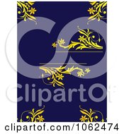 Poster, Art Print Of Blue And Yellow Floral Background - Royalty Free Vector Clip Art Illustration