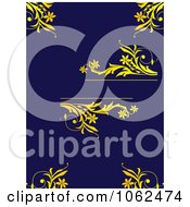 Clipart Blue And Yellow Floral Background Royalty Free Vector Clip Art Illustration
