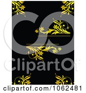 Poster, Art Print Of Black And Yellow Floral Background 1 - Royalty Free Vector Clip Art Illustration