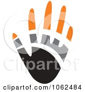 Poster, Art Print Of Black Gray And Orange Hand Logo 1