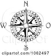 Compass Rose In Black And White 3