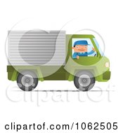 Poster, Art Print Of Mover Driving A Green Truck