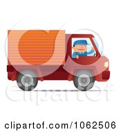 Poster, Art Print Of Mover Driving A Red Truck