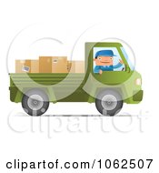 Mover Driving A Green Pickup Truck