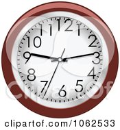 Clipart Brown And White Wall Clock Royalty Free Vector Illustration