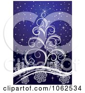 Clipart Purple Christmas Tree Background 1 Royalty Free Vector Illustration