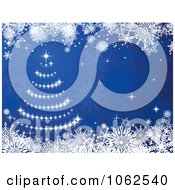 Clipart Blue Christmas Tree Background 3 Royalty Free Vector Illustration