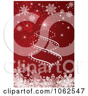 Clipart Red Christmas Tree Background 1 Royalty Free Vector Illustration