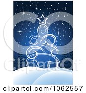 Poster, Art Print Of Blue Christmas Tree Background 1