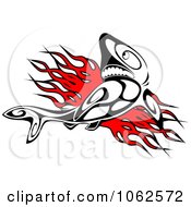 Poster, Art Print Of Tribal Shark And Flames