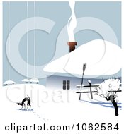 Poster, Art Print Of Cat By A Winter House