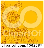 Clipart Orange Floral Background 1 Royalty Free Vector Illustration