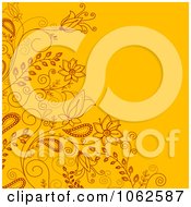 Poster, Art Print Of Orange Floral Background 1