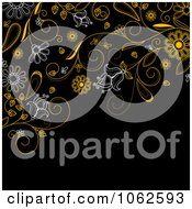 Poster, Art Print Of Black Floral Background 1