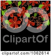 Poster, Art Print Of Black Floral Background 2