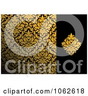 Clipart Gold And Black Floral Background 4 Royalty Free Vector Illustration