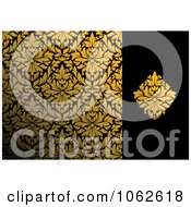 Poster, Art Print Of Gold And Black Floral Background 4