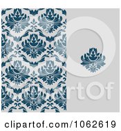 Poster, Art Print Of Blue And Gray Floral Background