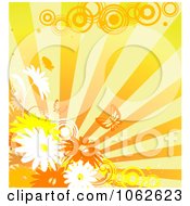 Poster, Art Print Of Orange Floral Background 10