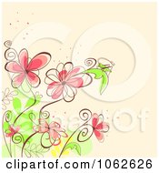 Poster, Art Print Of Pink Floral Background 6